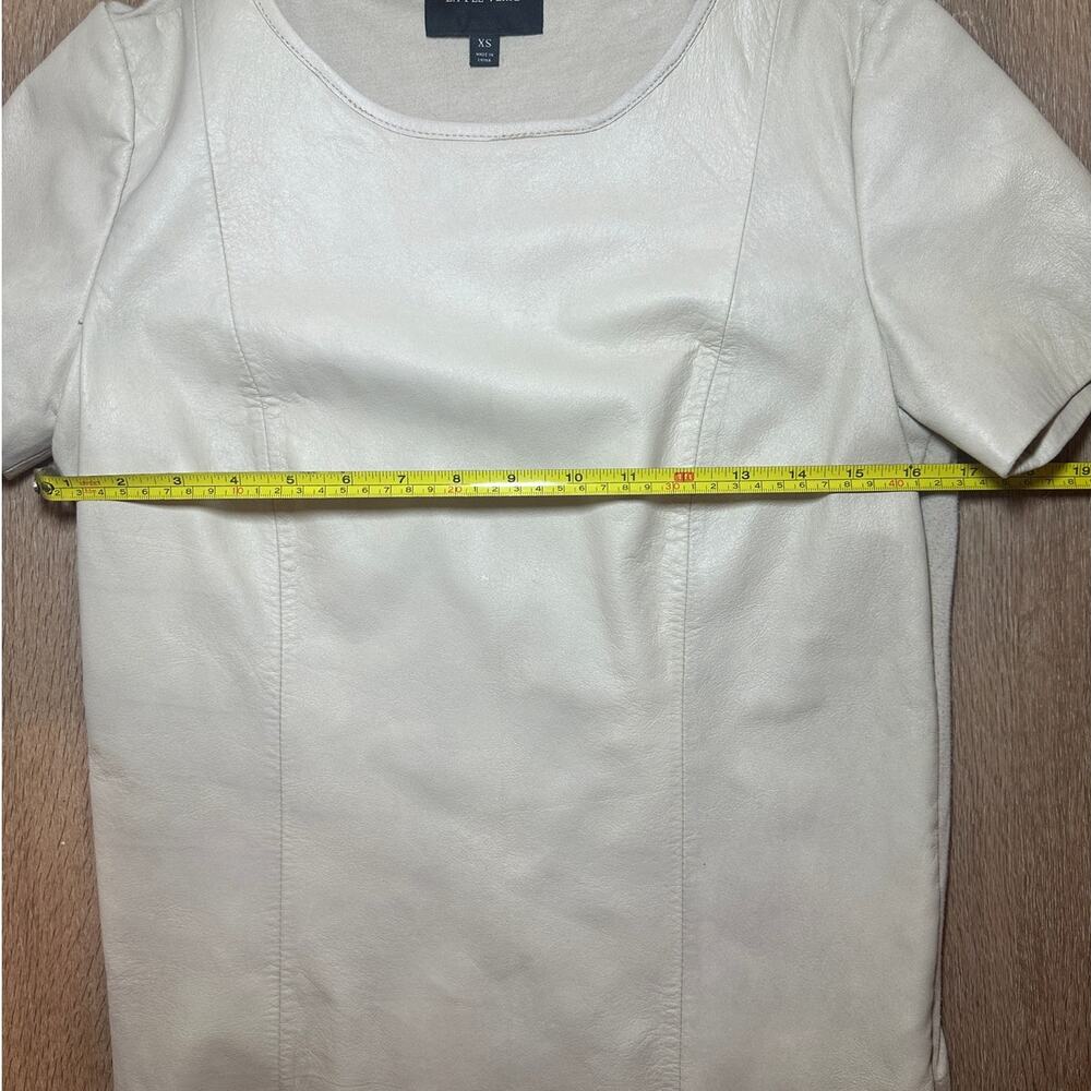 La Fee Verte Anthropologie Tan Leather Top XS Minimalist Workwear Western - Picture 4 of 8